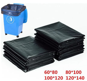 HDPE مواد تخت Recyclable کیسه های زباله برجسته سطح رنگ سیاه و سفید