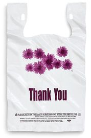 گل بنفش از کیسه های خرید پلاستیکی - 500 عدد / مورد، رنگ سفید، مواد LDPE