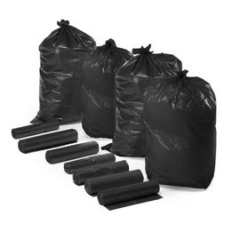 کیسه های زباله قابل بازیافت HDPE اضافی قوی سفارشی چاپ سیاه رنگ