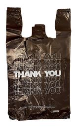 کیسه پلاستیکی HDPE، با تشکر از شما تی شرت انجام کیسه های سیاه 18 میکرون - 500 کیسه در هر مورد